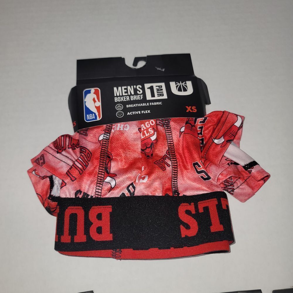 NBA Boxer Briefs Mens XS Red‎ NEW Chicago Bulls Basketball Active Flex Underwear
